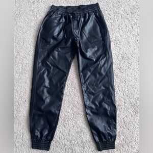 Zara Black Pleather Joggers